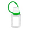 “SanPal Connect” 1.0 oz Compact Hand Sanitizer Antibacterial Gel in Flip-Top Squeeze Bottle with Colorful Silicone Leash